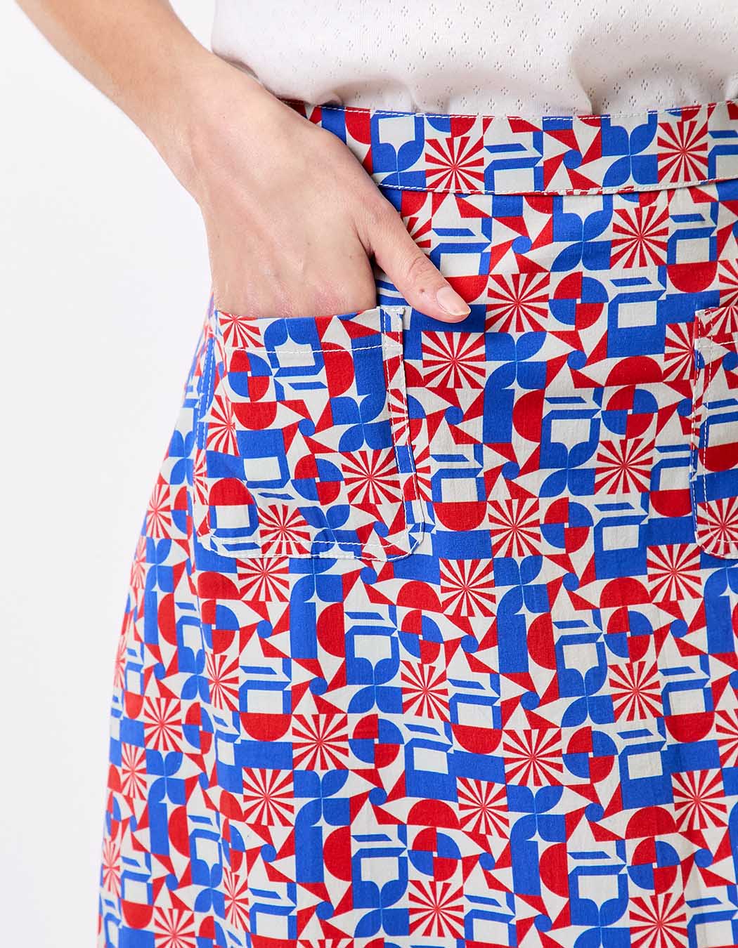 Short flared stretch cotton skirt femme Princesse Nomade