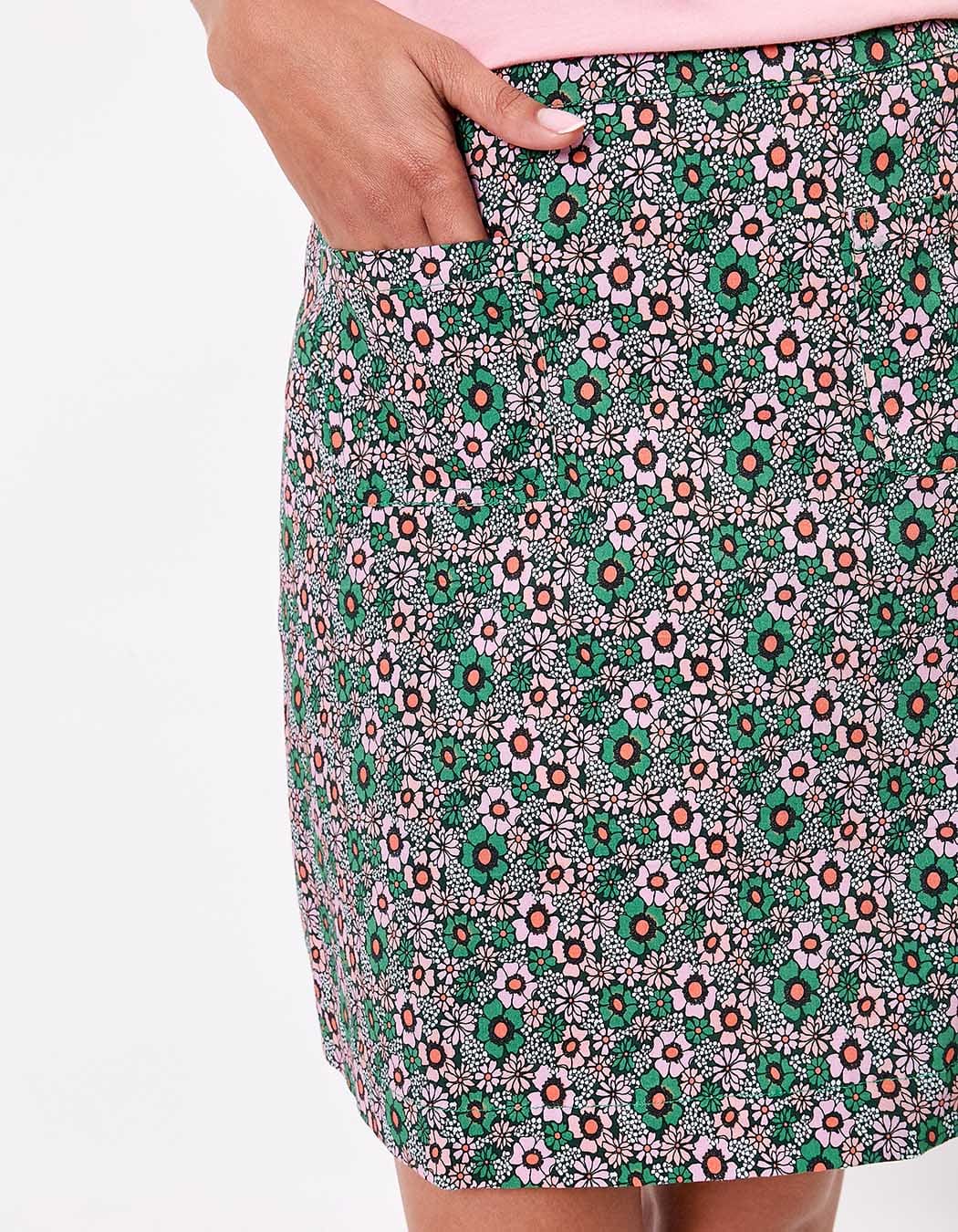 Short flared stretch cotton skirt femme Princesse Nomade