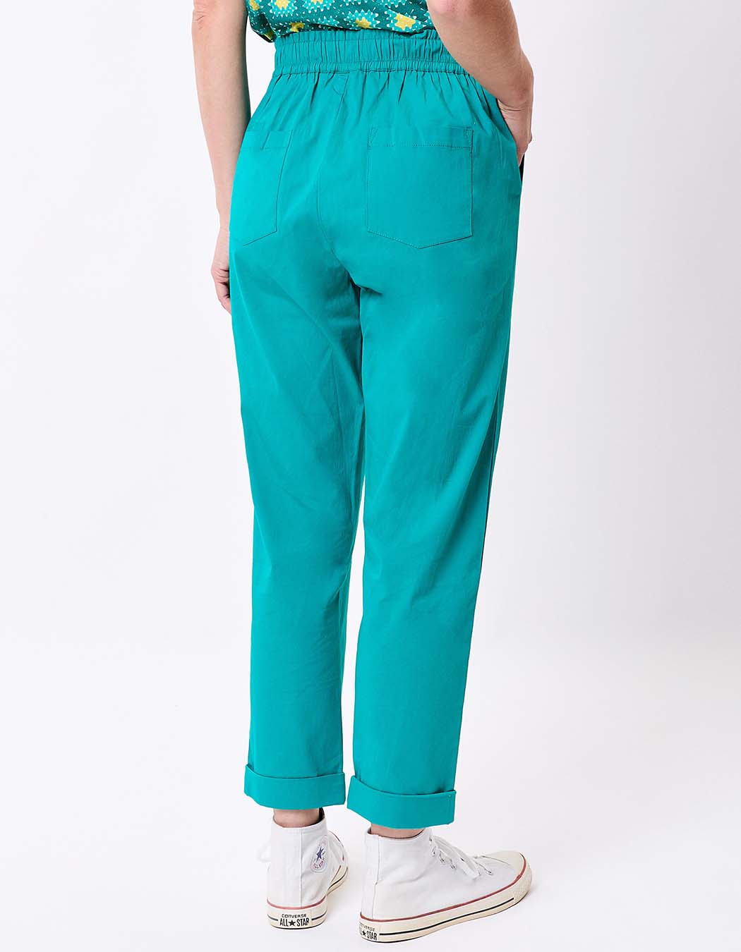 Elasticated stretch cotton chino trousers femme Princesse Nomade