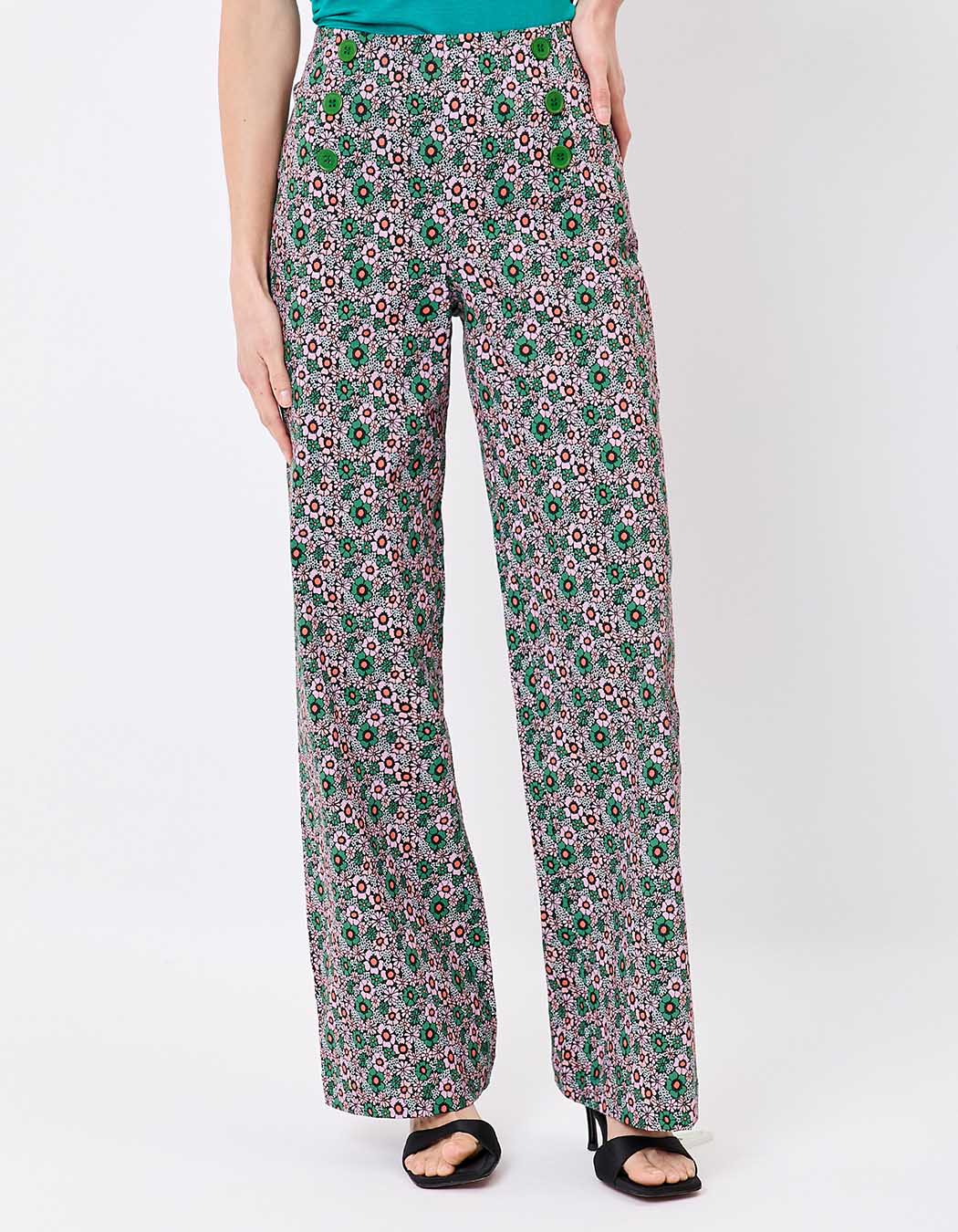 Wide sailor-style stretch cotton trousers femme Princesse Nomade