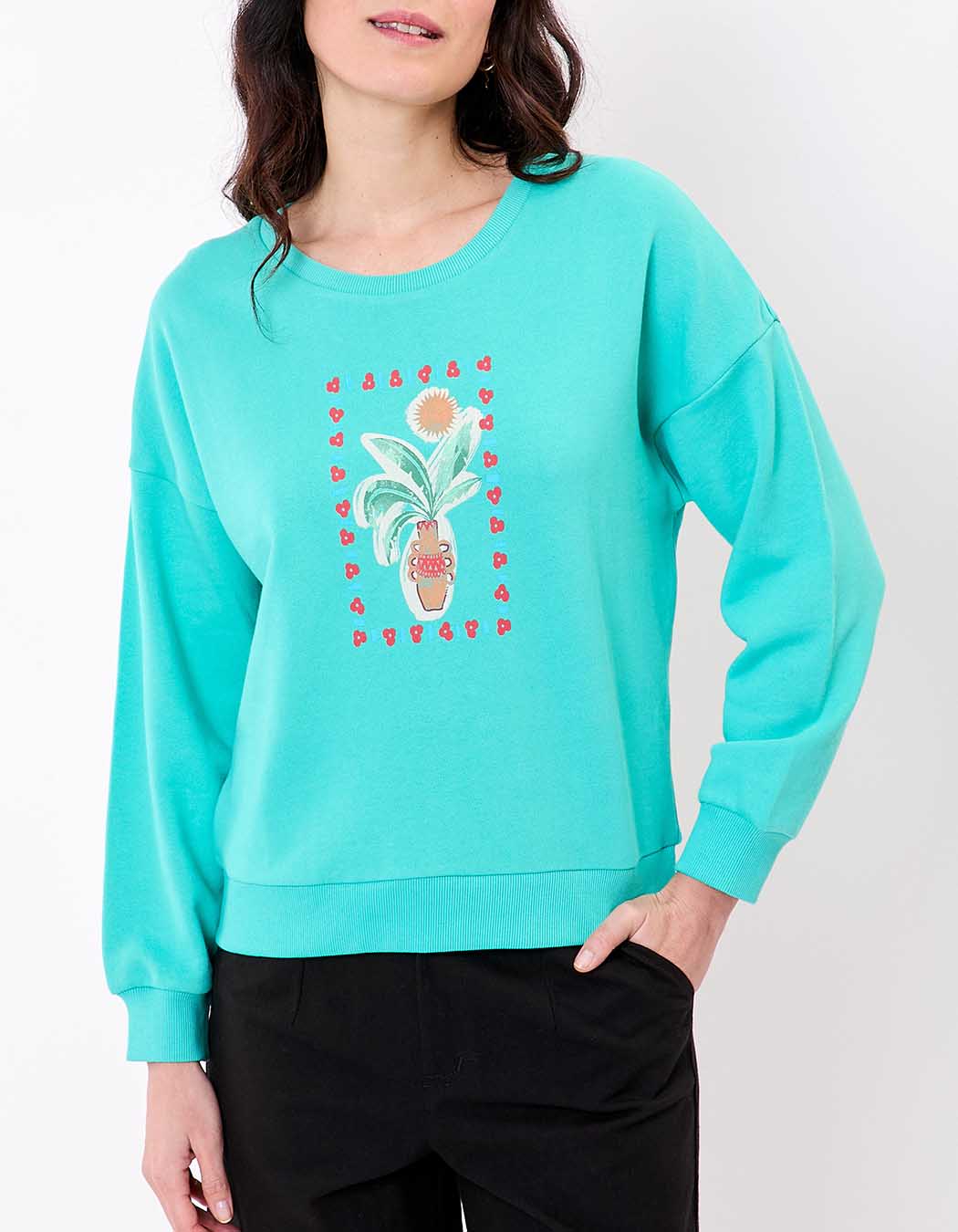 Organic cotton crew neck sweatshirt femme Princesse Nomade