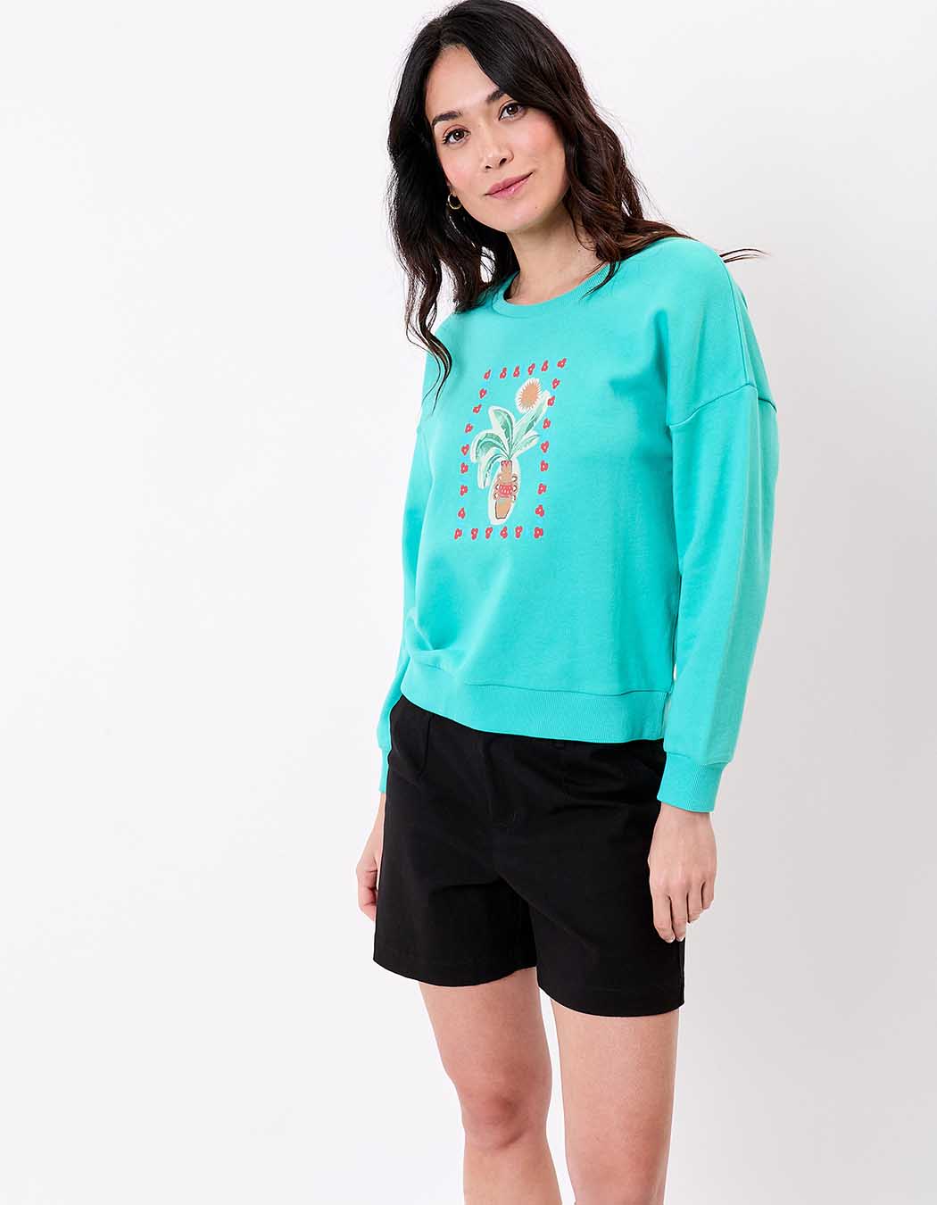 Organic cotton crew neck sweatshirt femme Princesse Nomade