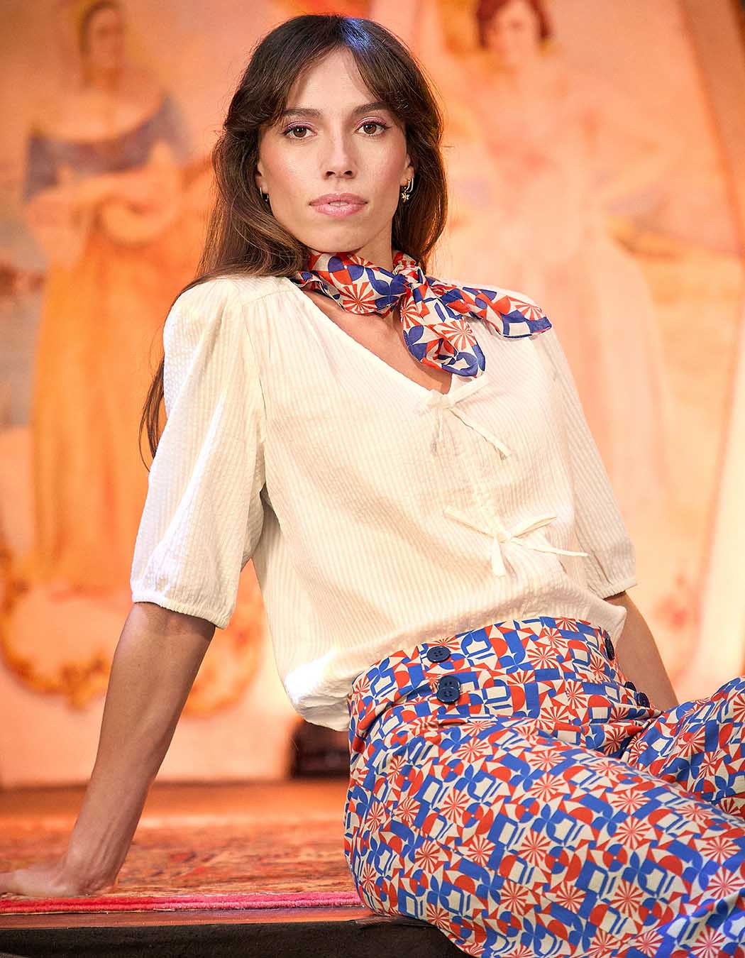 Balloon sleeve gauze cotton blouse femme Princesse Nomade