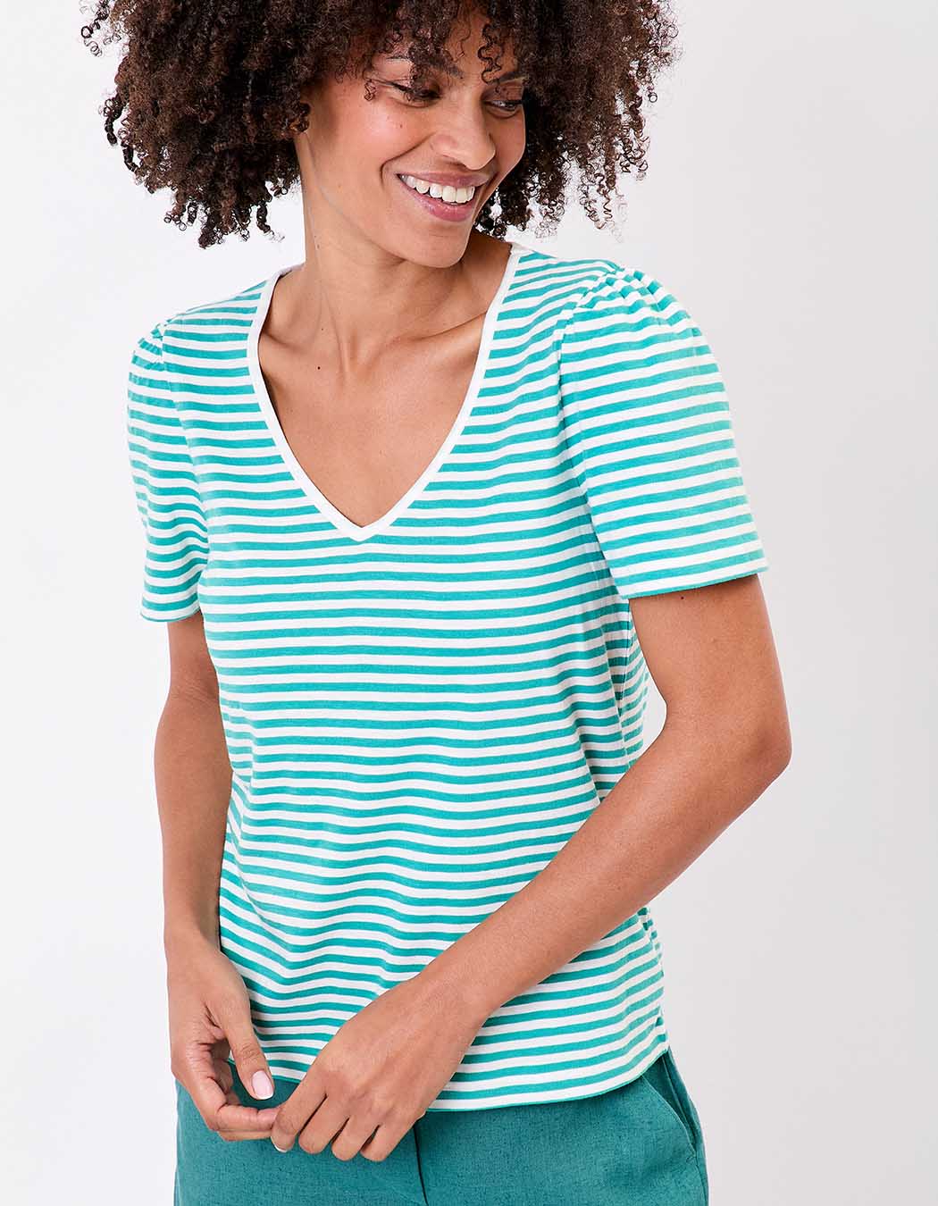 Organic cotton striped T-shirt femme Princesse Nomade