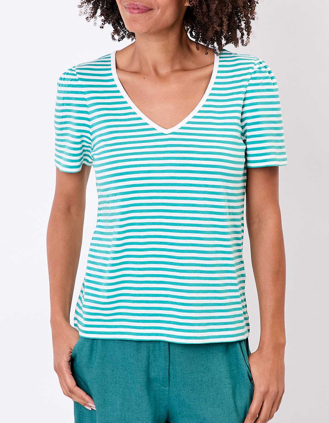 Organic cotton striped T-shirt femme Princesse Nomade