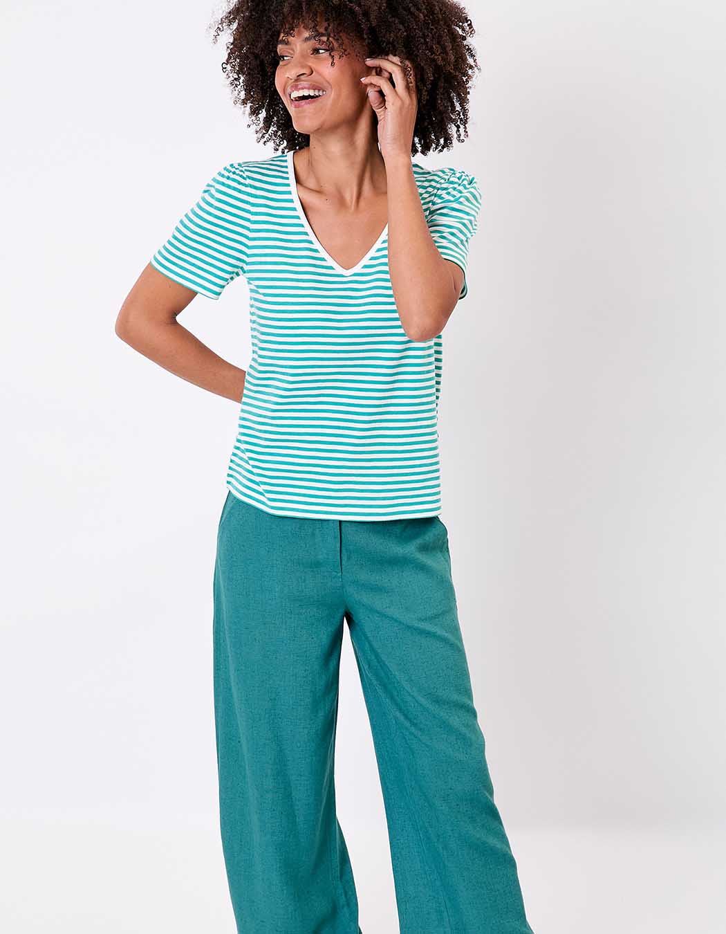 Organic cotton striped T-shirt femme Princesse Nomade