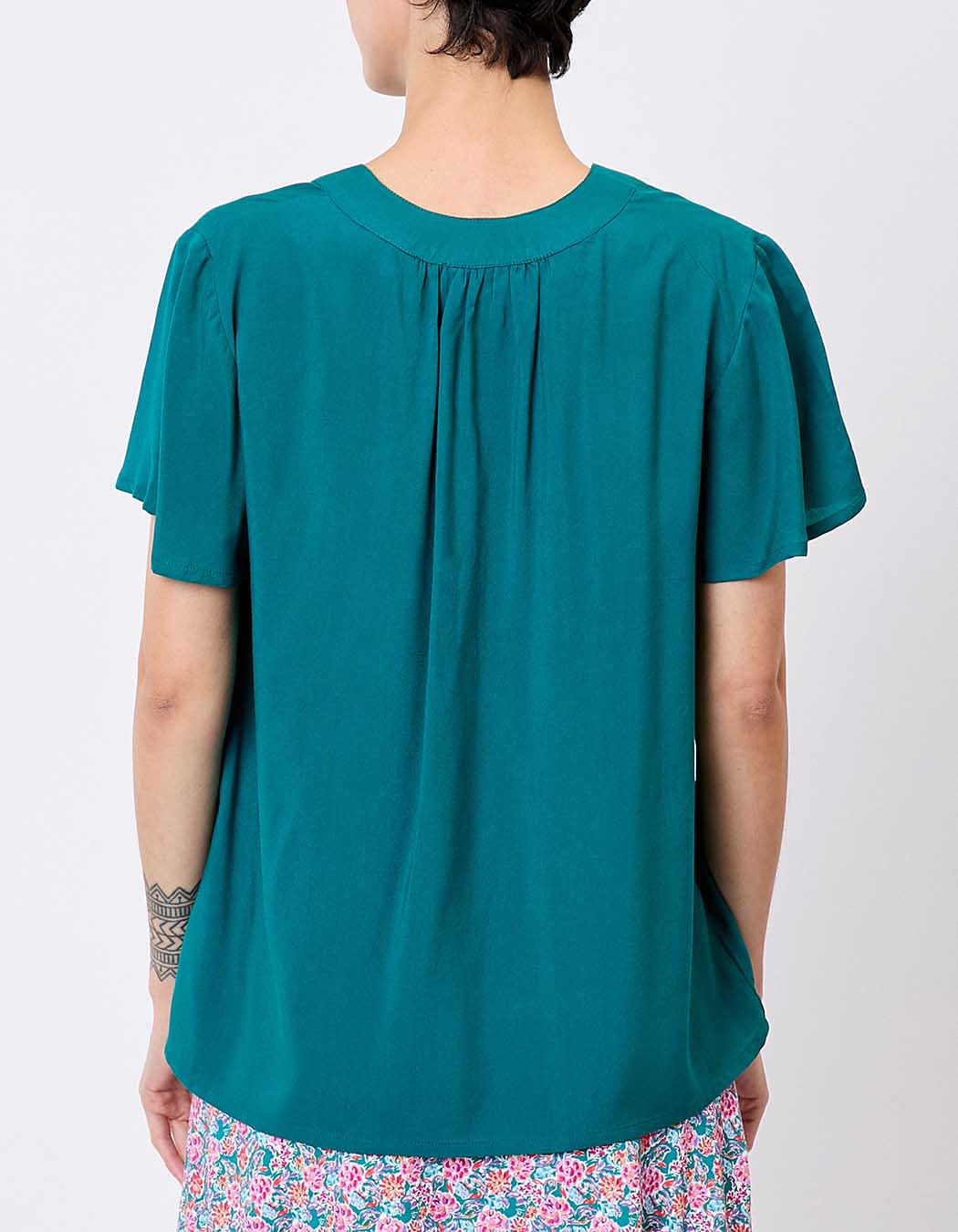 Loose flowy V-neck top femme Princesse Nomade