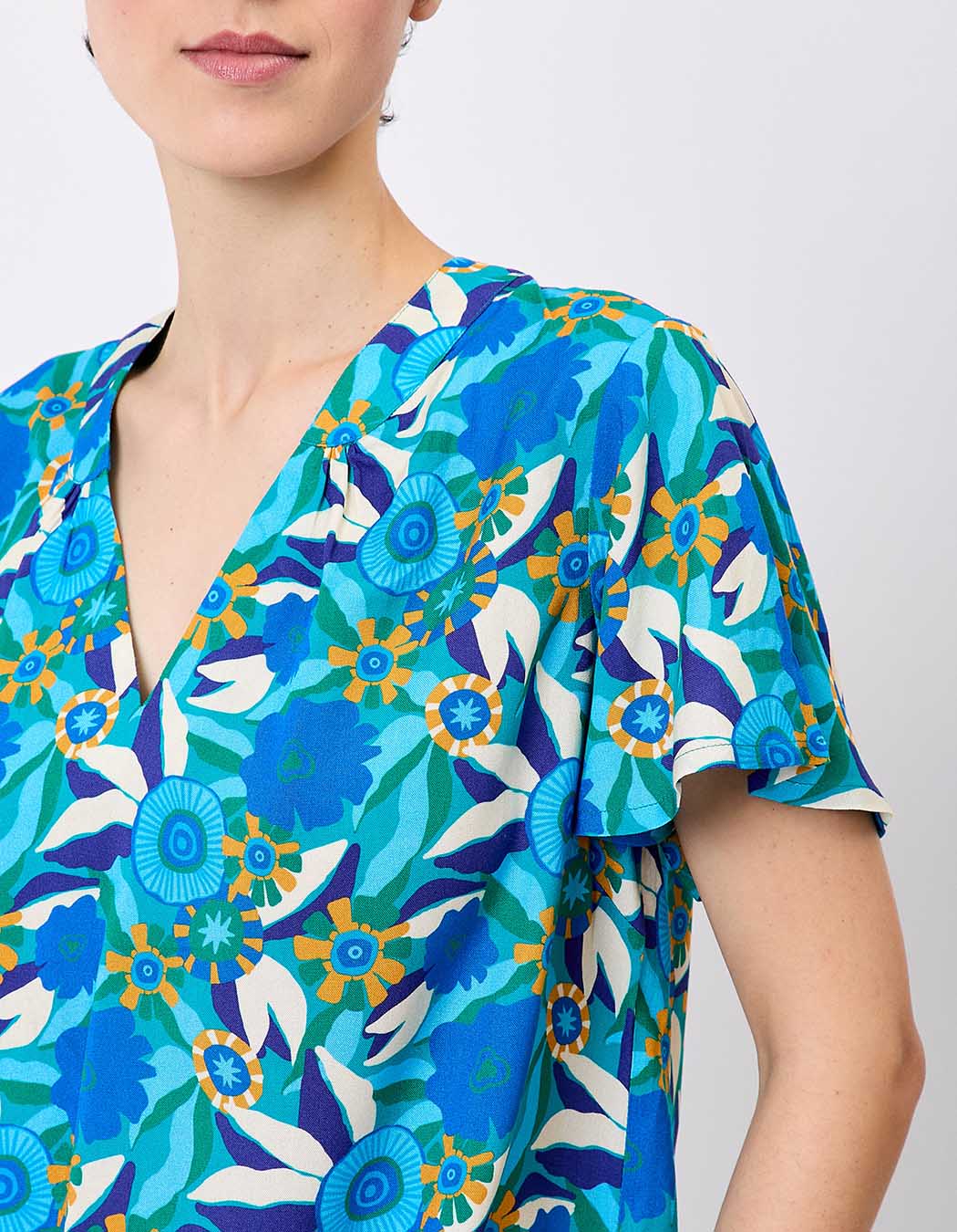 Loose flowy V-neck top femme Princesse Nomade