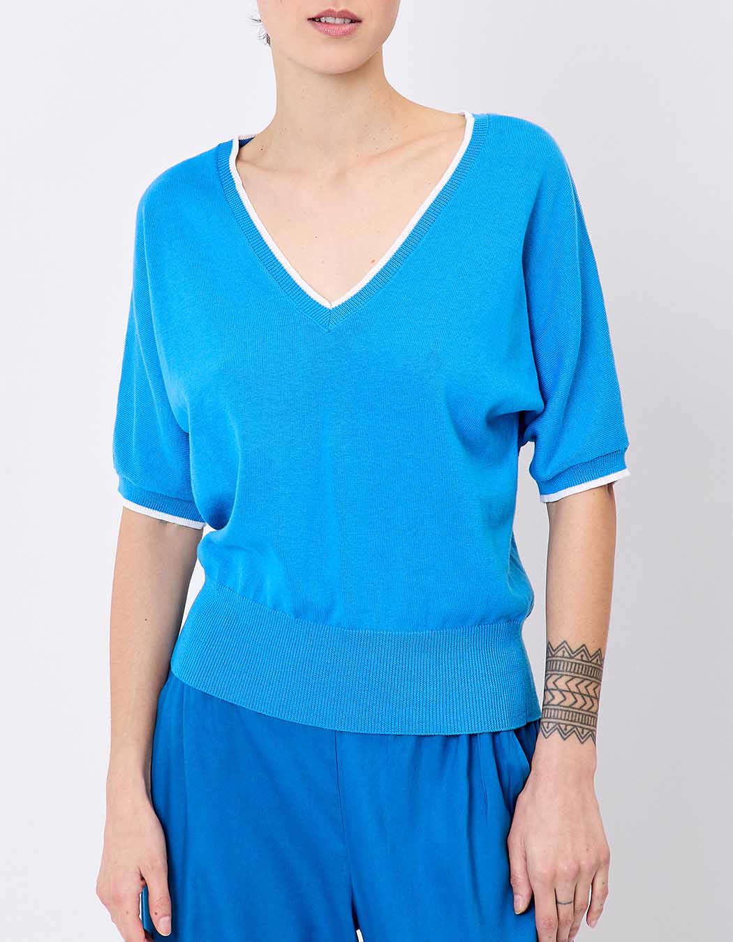 Lightweight plain cotton sweater femme Princesse Nomade
