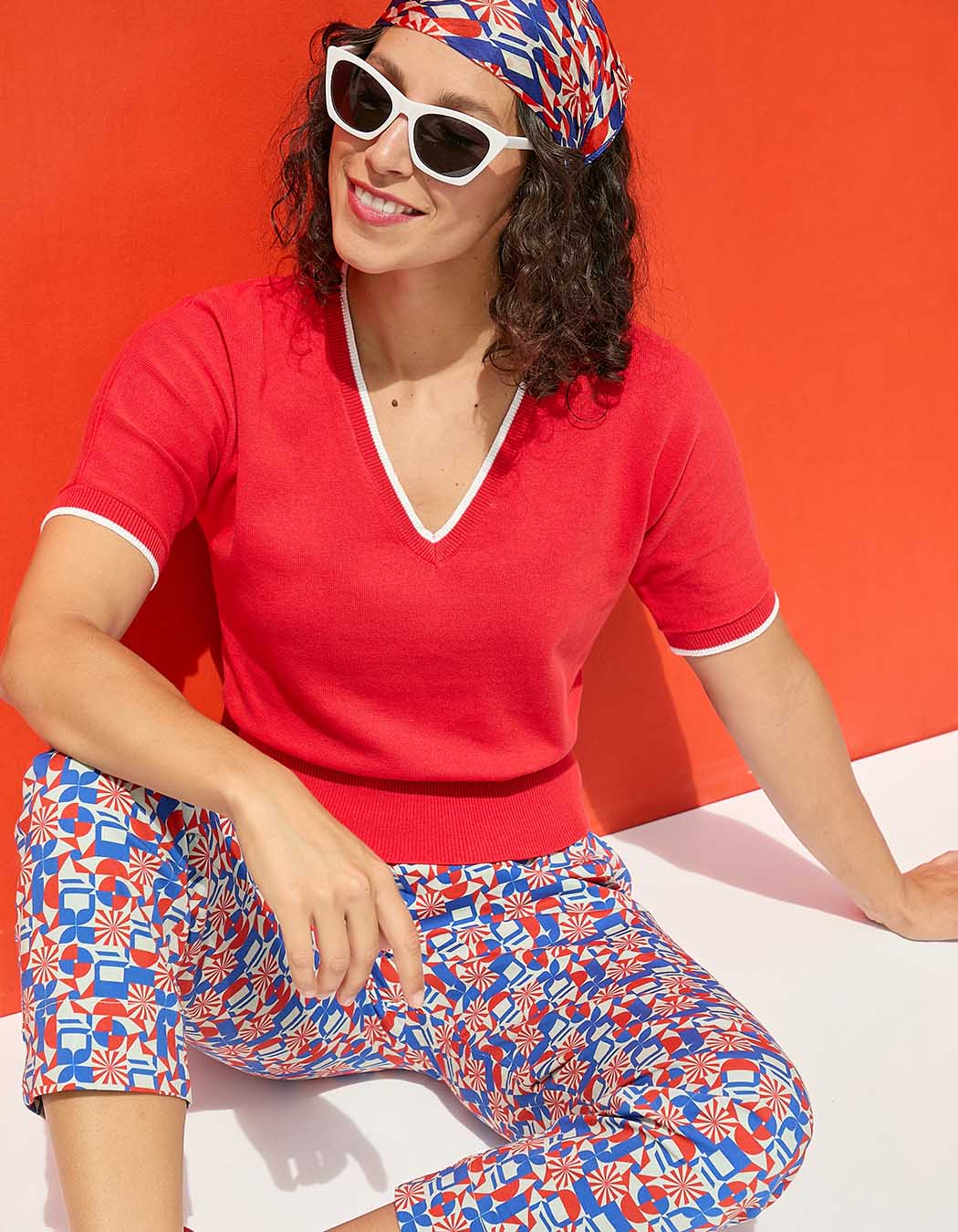 Lightweight plain cotton sweater femme Princesse Nomade