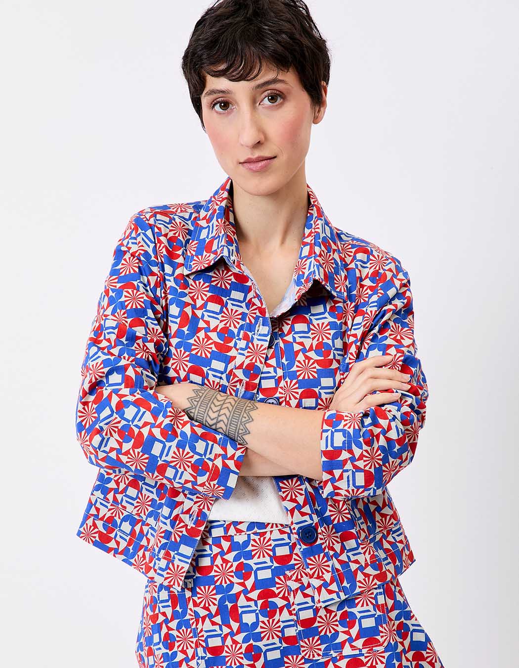 Short stretch cotton jacket femme Princesse Nomade
