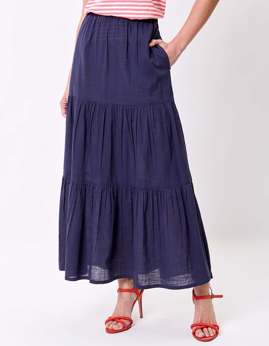 Long organic cotton skirt with ruffles femme La Fiancée
