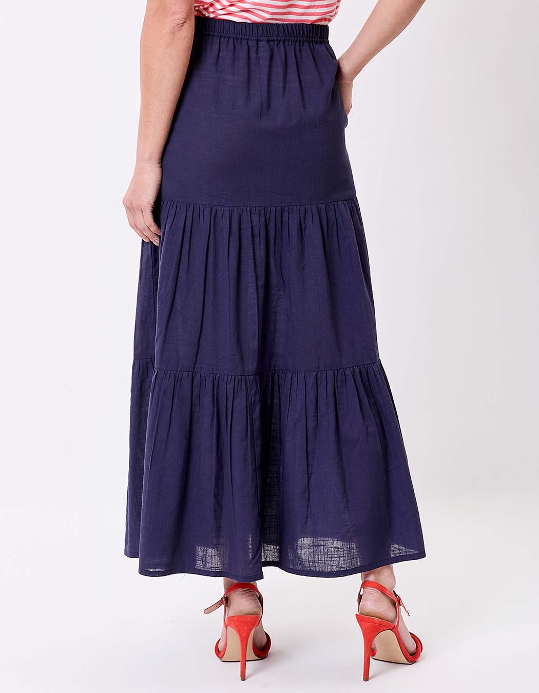 Long organic cotton skirt with ruffles femme La Fiancée
