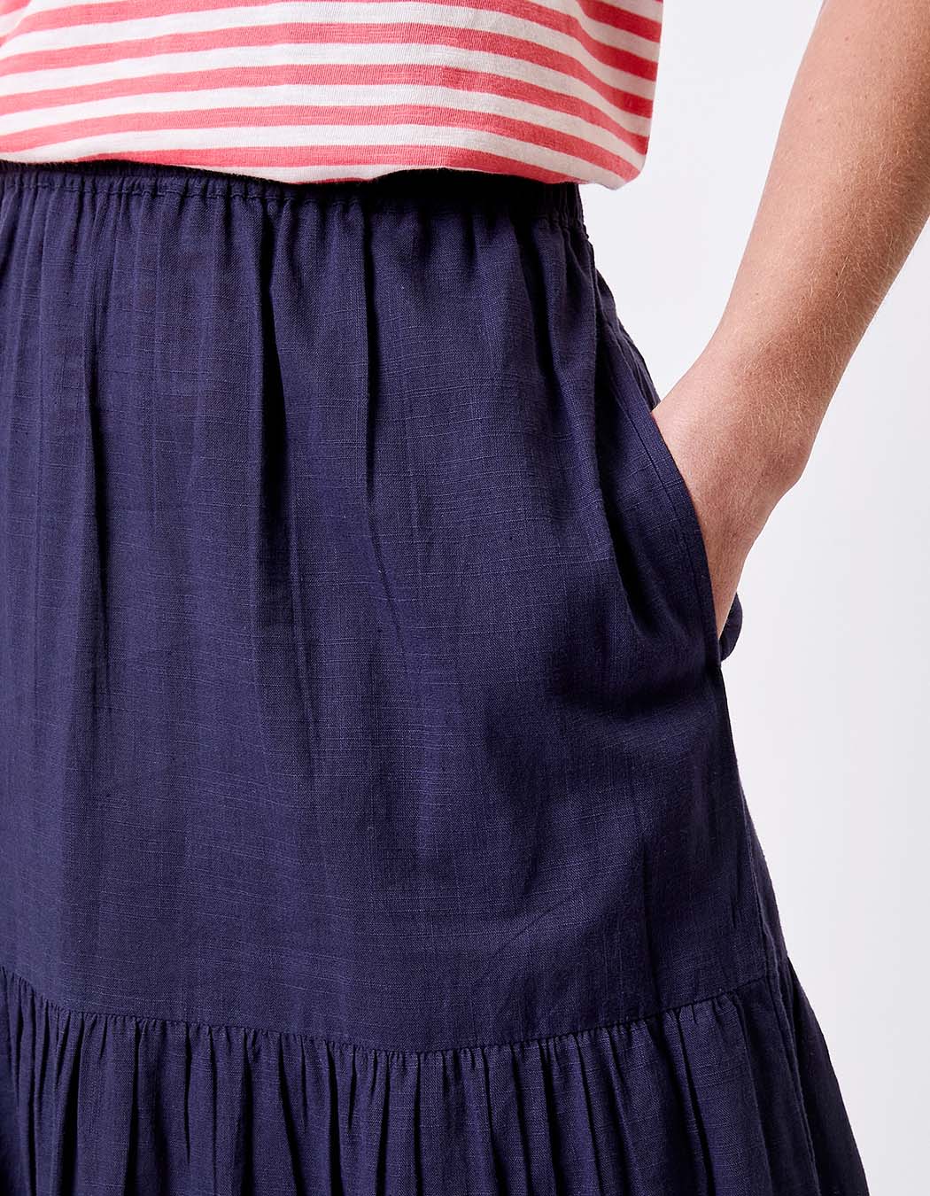Long organic cotton skirt with ruffles femme La Fiancée