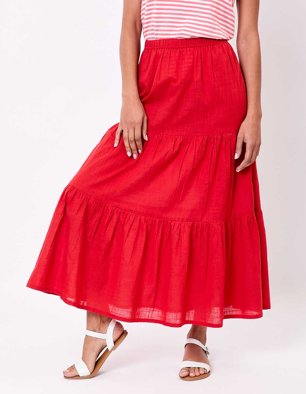 Long organic cotton skirt with ruffles femme La Fiancée
