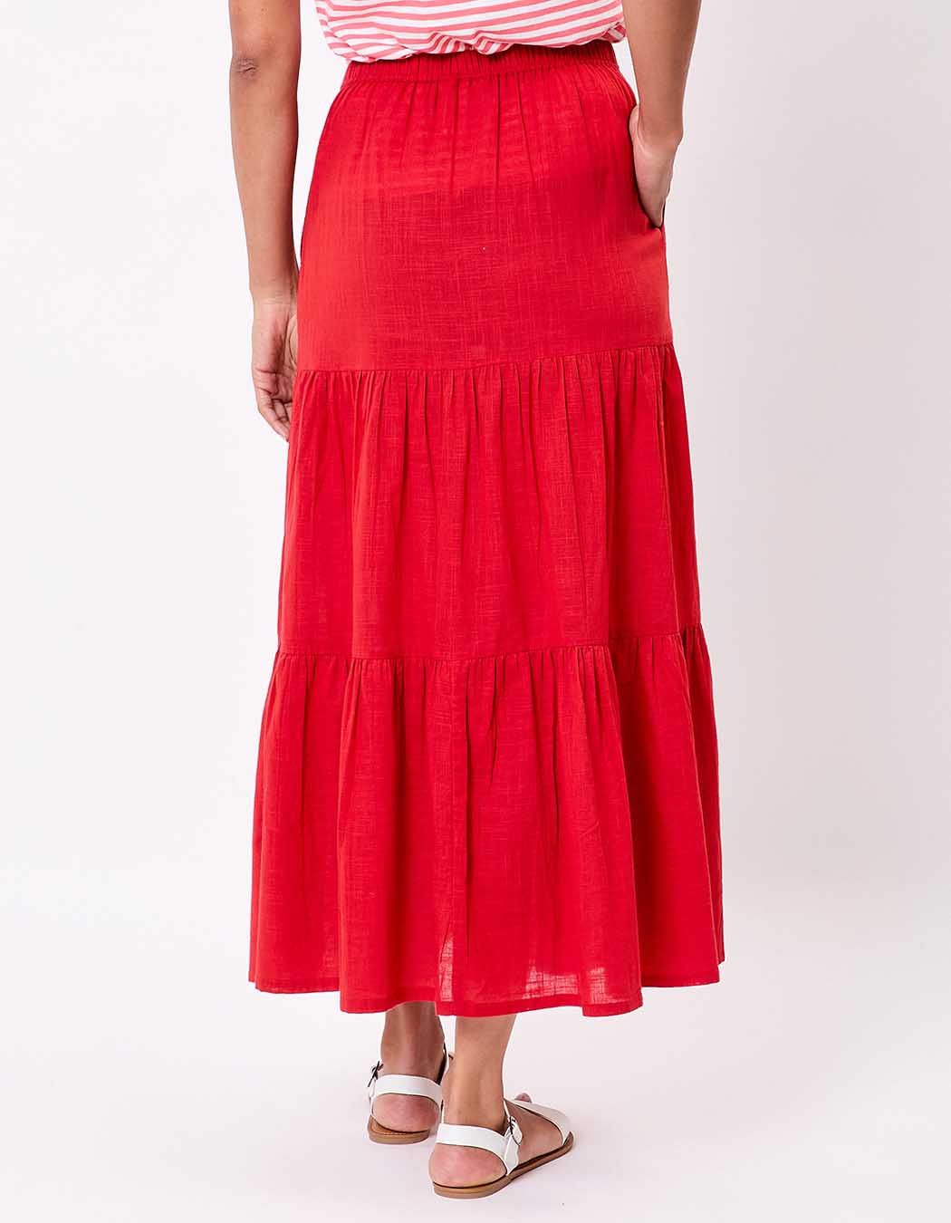 Long organic cotton skirt with ruffles femme La Fiancée
