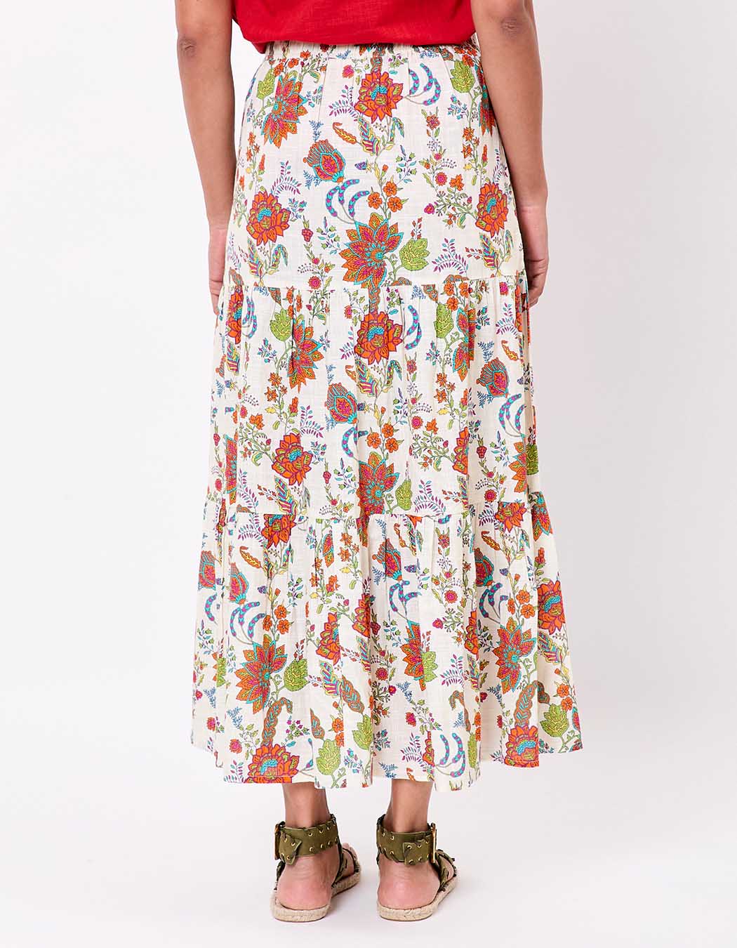 Long organic cotton skirt with ruffles femme La Fiancée