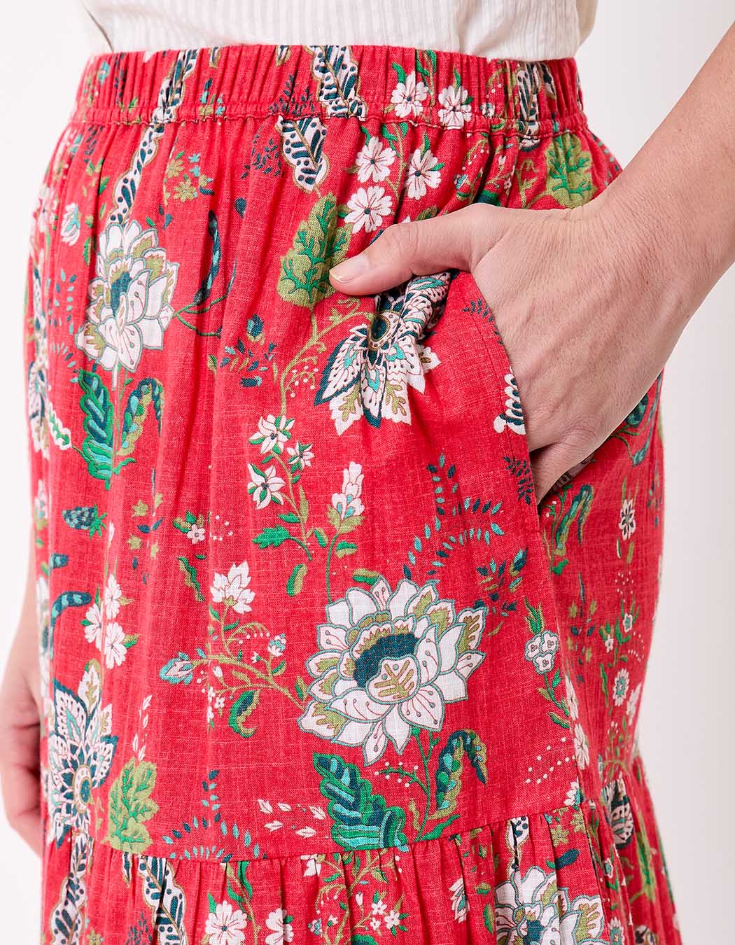 Long organic cotton skirt with ruffles femme La Fiancée