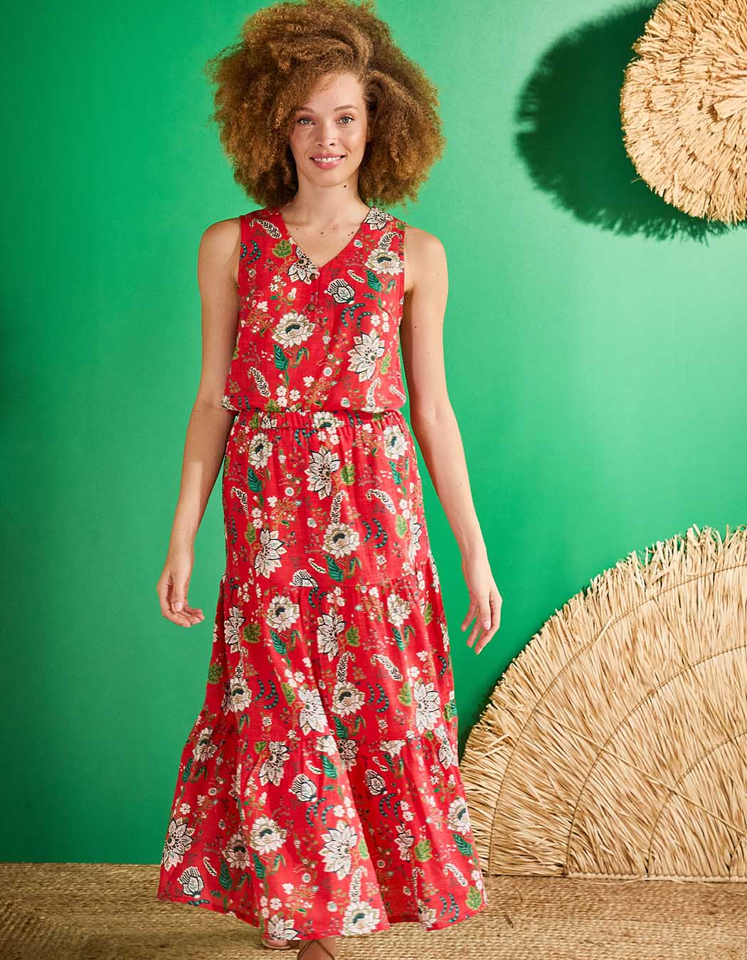Long organic cotton skirt with ruffles femme La Fiancée