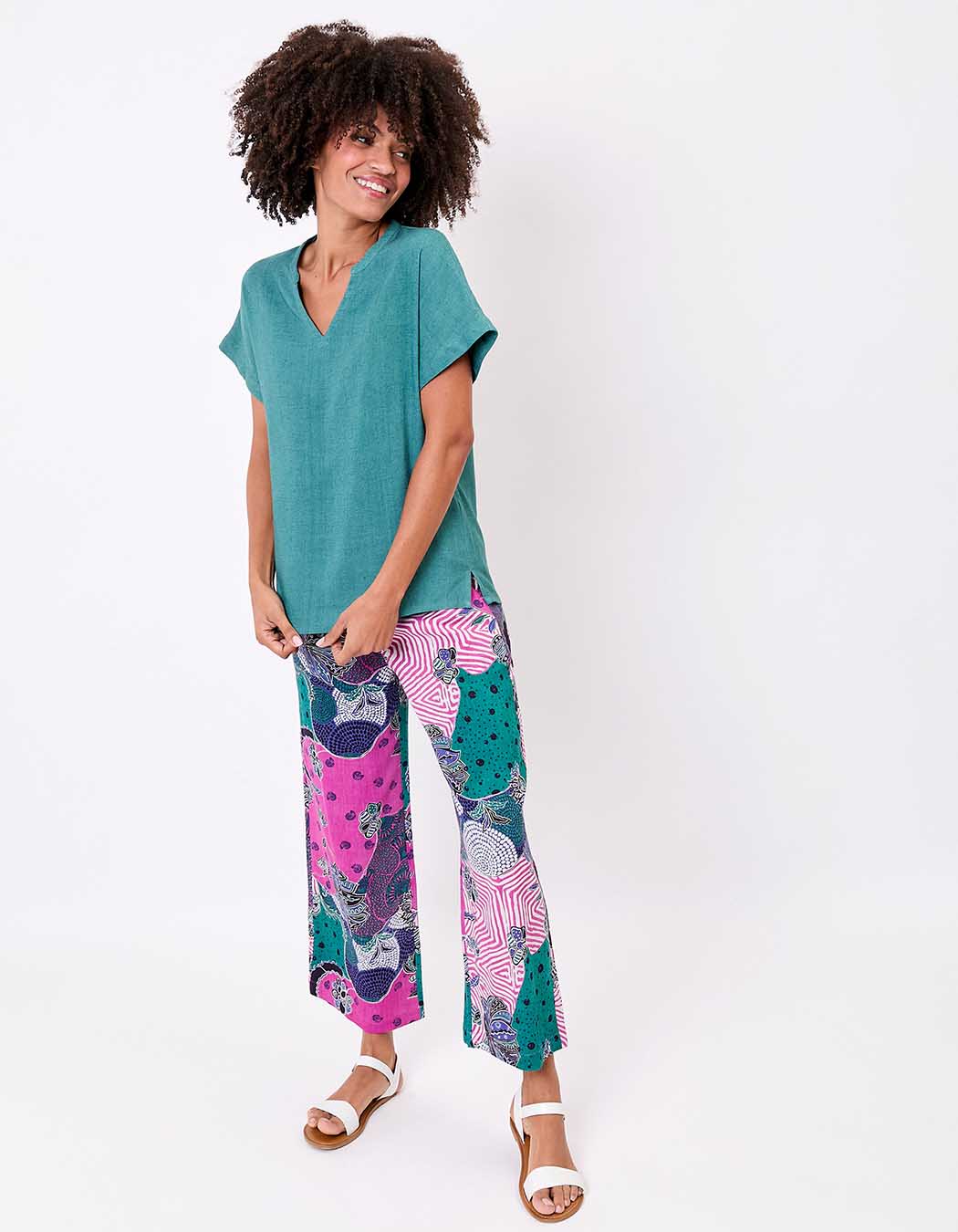Fluid linen T-shirt femme La Fiancée