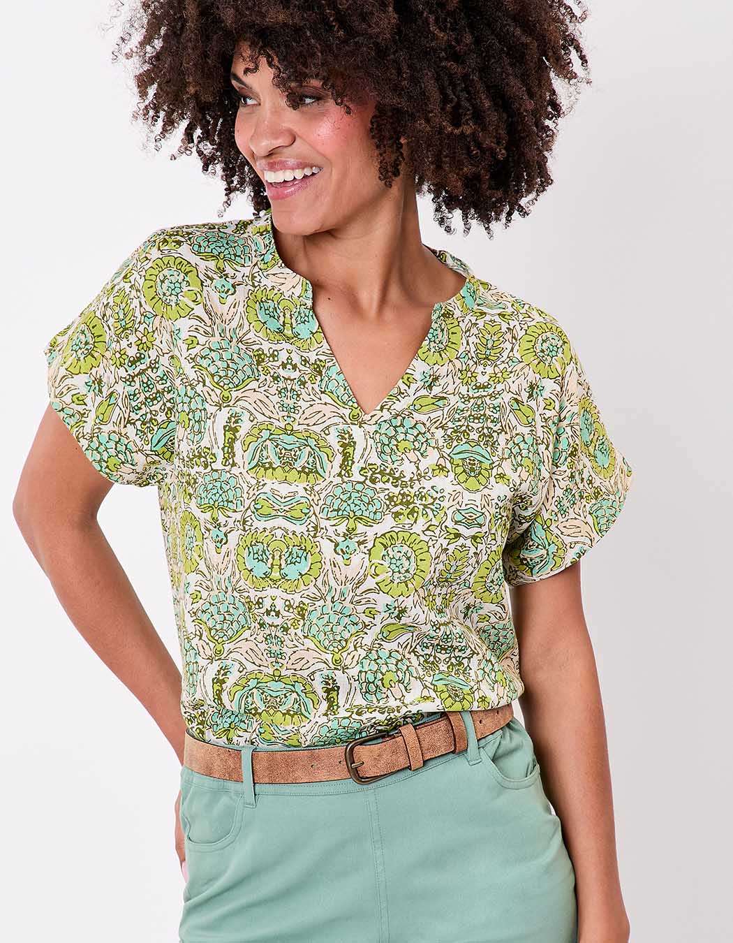 Fluid linen T-shirt femme La Fianc&eacute;e
