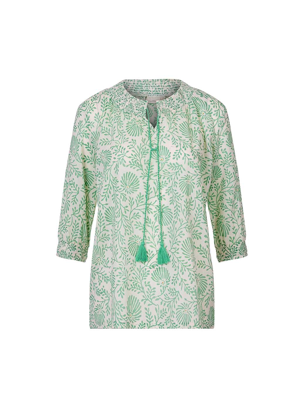 Loose printed organic cotton voile blouse femme La Fiancée