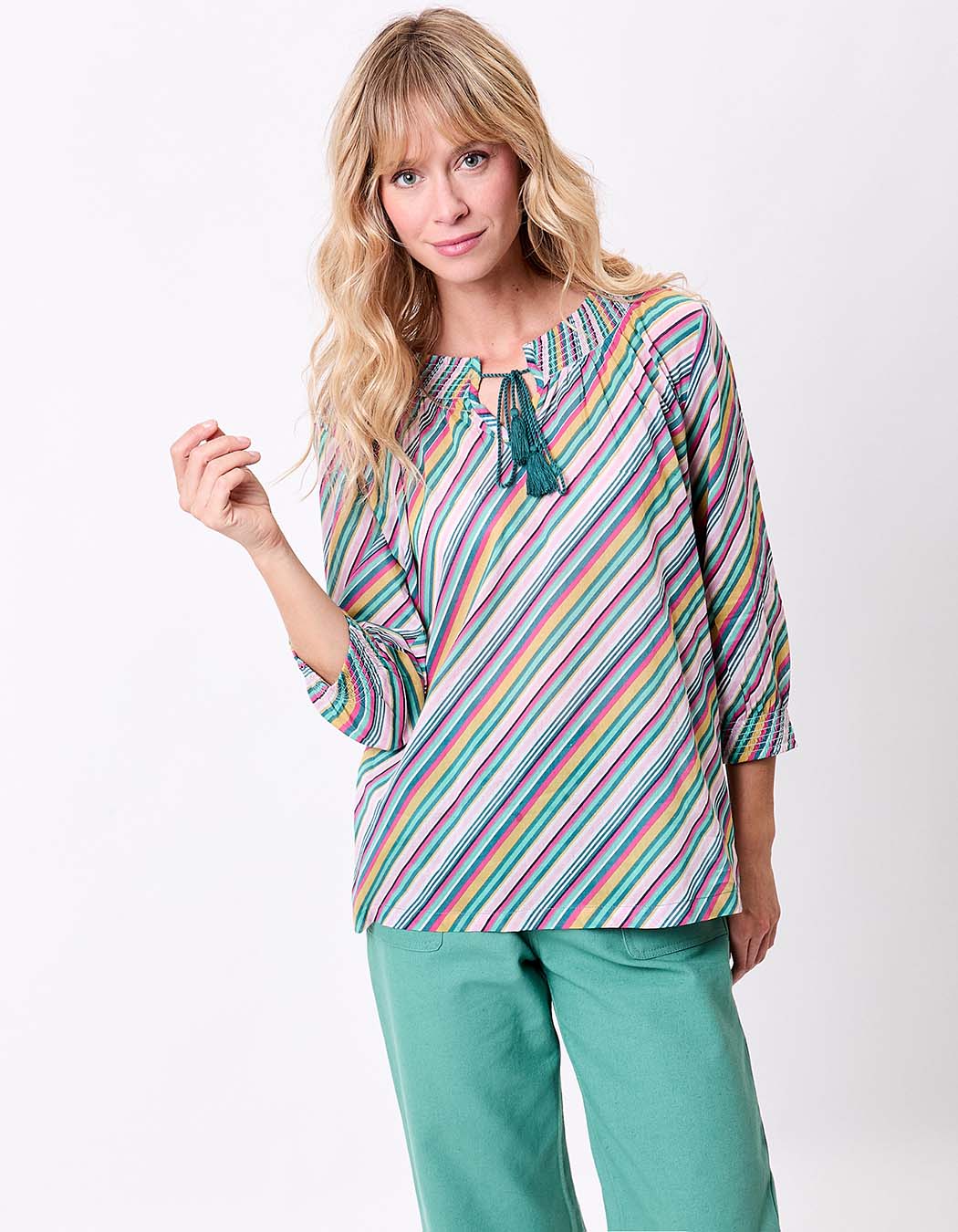 Loose printed organic cotton voile blouse femme La Fiancée