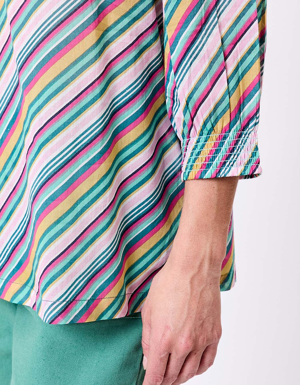 Loose printed organic cotton voile blouse femme La Fiancée
