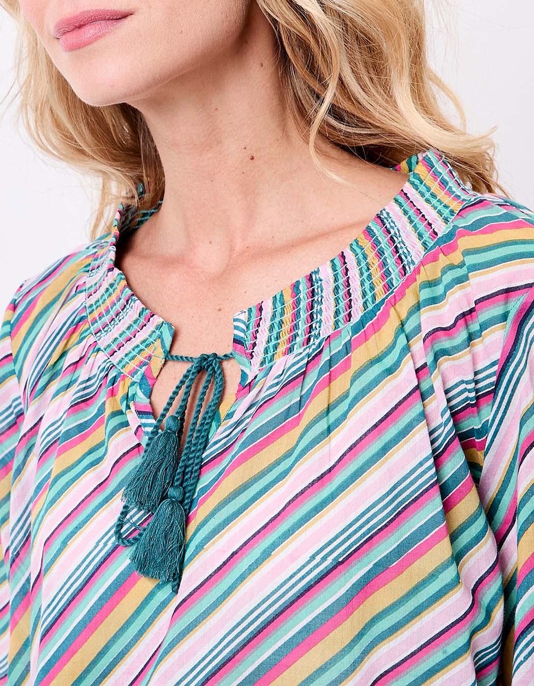 Loose printed organic cotton voile blouse femme La Fiancée