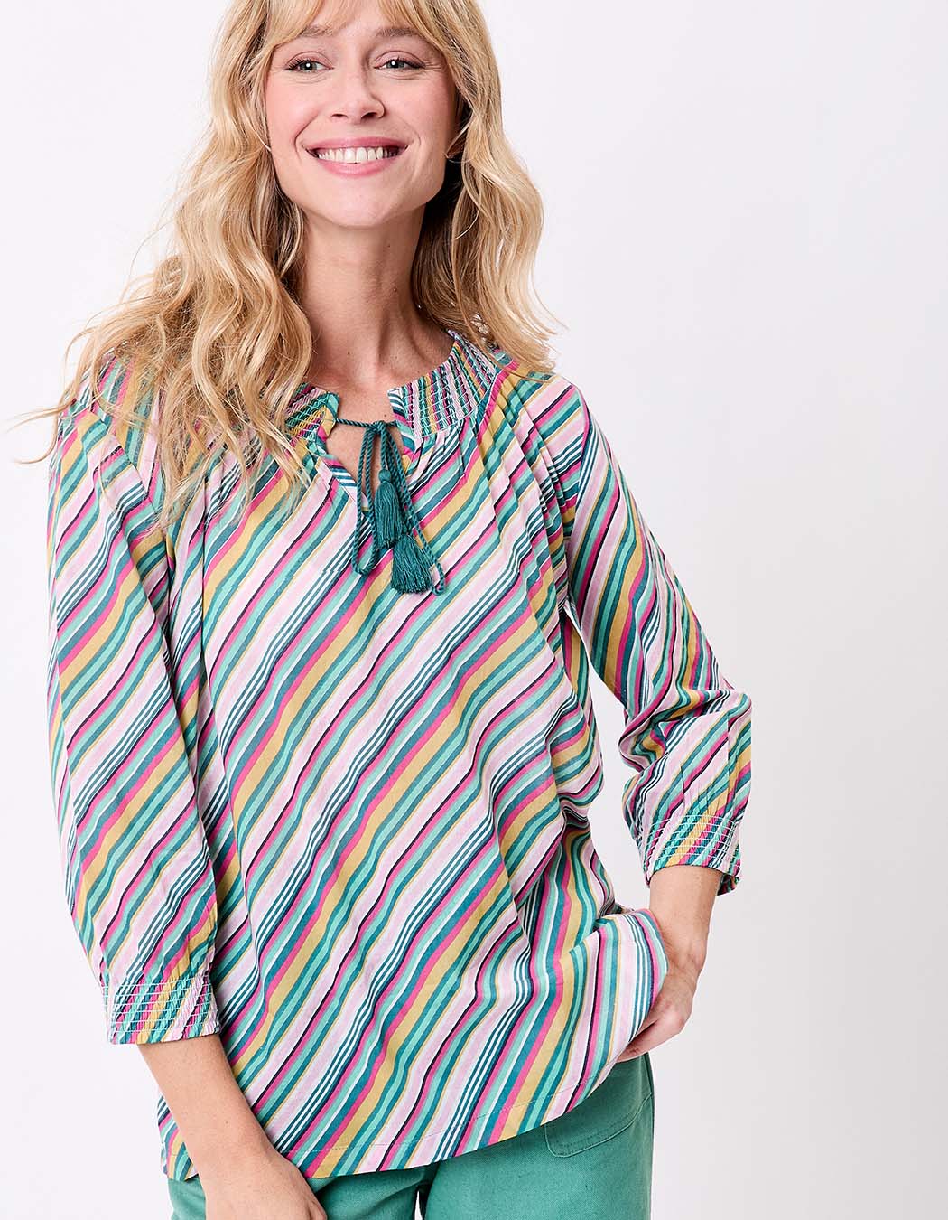 Loose printed organic cotton voile blouse femme La Fiancée