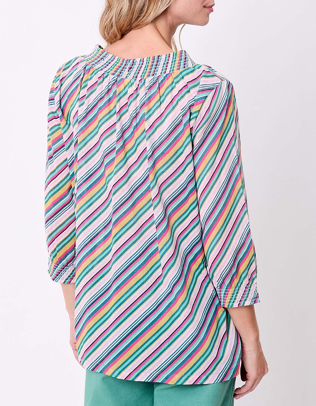 Loose printed organic cotton voile blouse femme La Fiancée