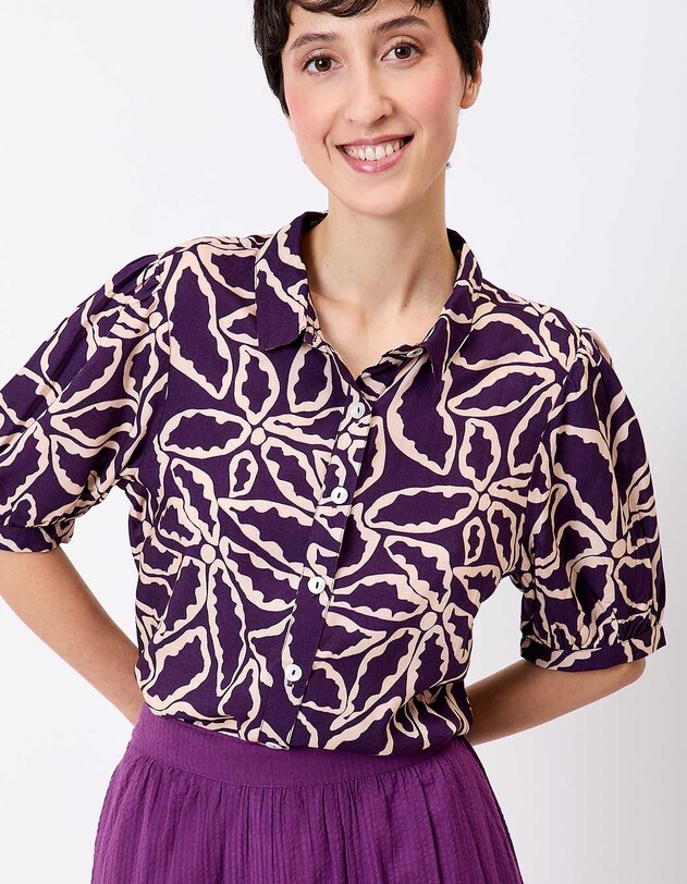 Fluid short-sleeve blouse femme Princesse Nomade