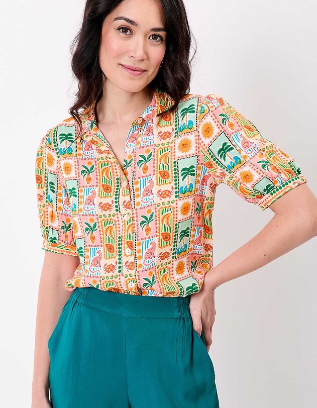 Fluid short-sleeve blouse femme Princesse Nomade