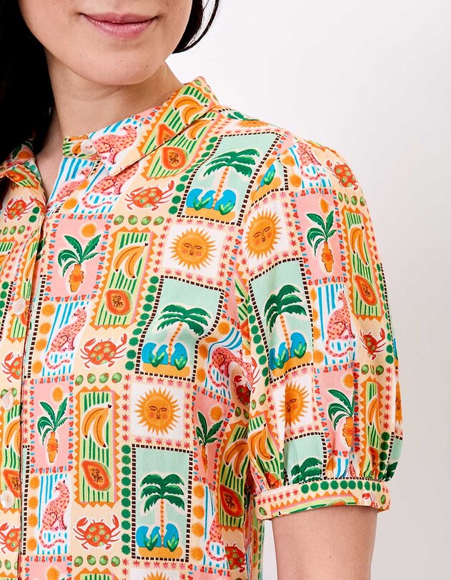 Fluid short-sleeve blouse femme Princesse Nomade