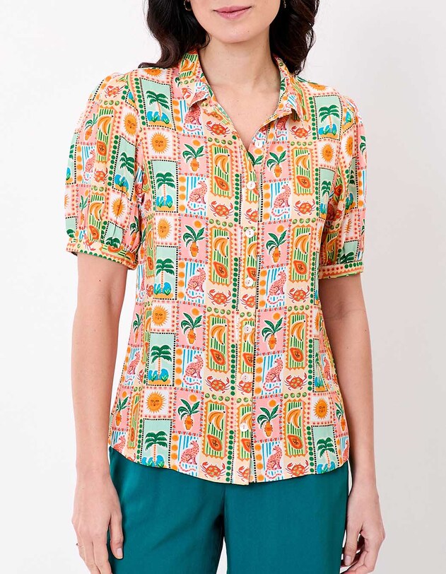 Fluid short-sleeve blouse femme Princesse Nomade