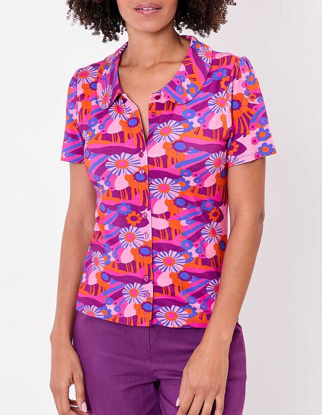 Short-sleeve knit blouse femme Princesse Nomade