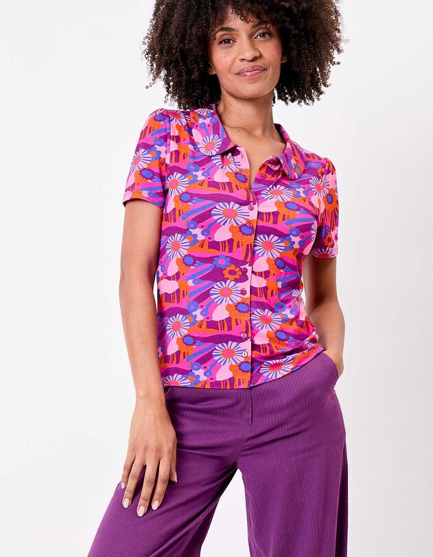 Short-sleeve knit blouse femme Princesse Nomade