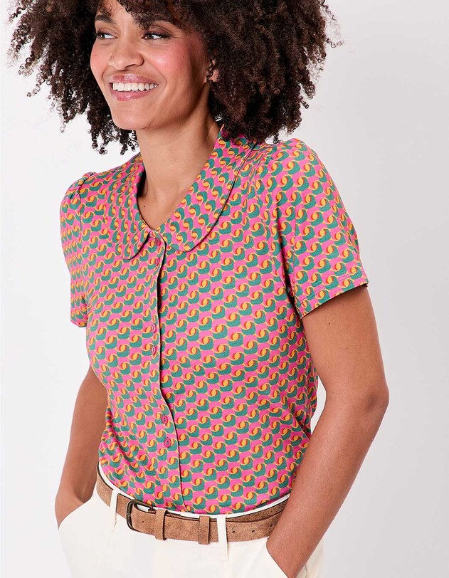 Short-sleeve knit blouse femme Princesse Nomade