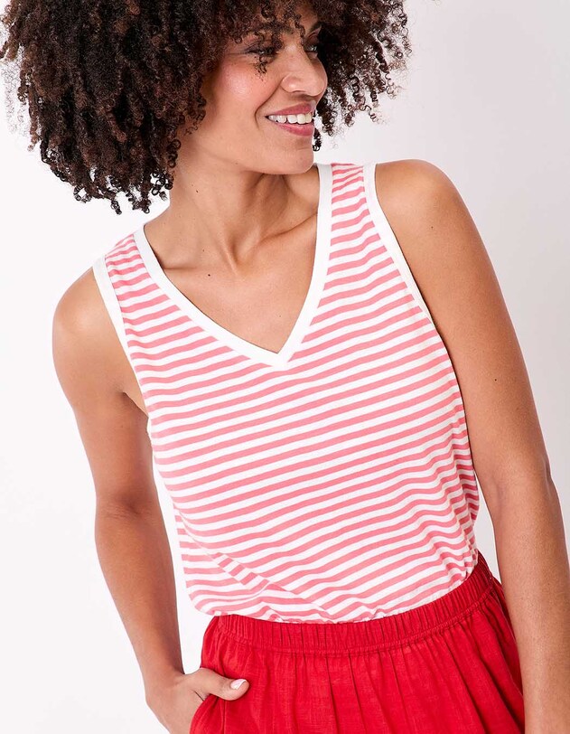 Organic cotton striped tank top femme Princesse Nomade