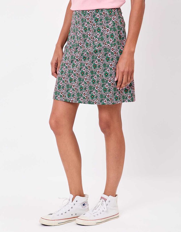 Short flared stretch cotton skirt femme Princesse Nomade
