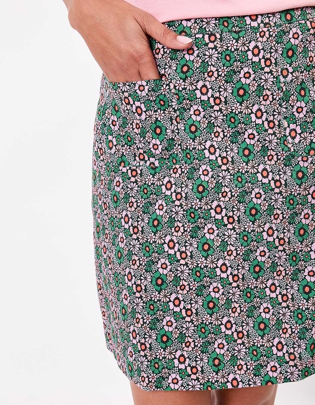 Short flared stretch cotton skirt femme Princesse Nomade