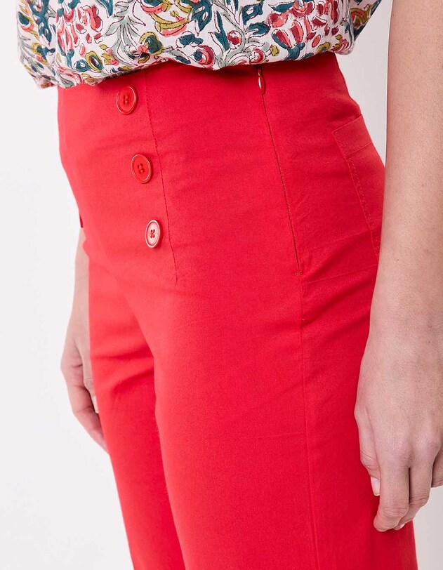 Wide sailor-style stretch cotton trousers femme Princesse Nomade