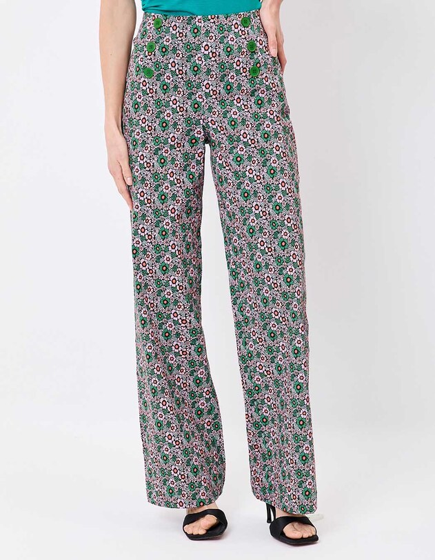 Wide sailor-style stretch cotton trousers femme Princesse Nomade