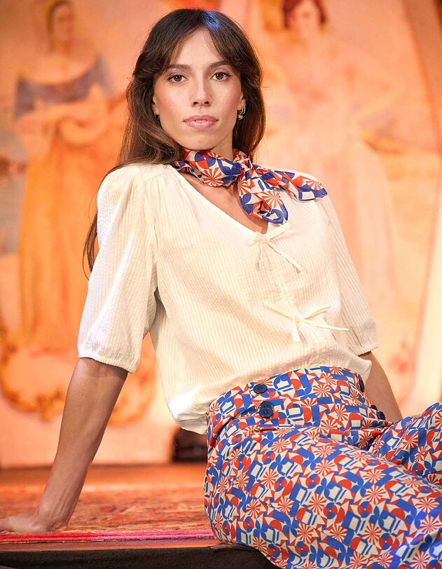 Balloon sleeve gauze cotton blouse femme Princesse Nomade