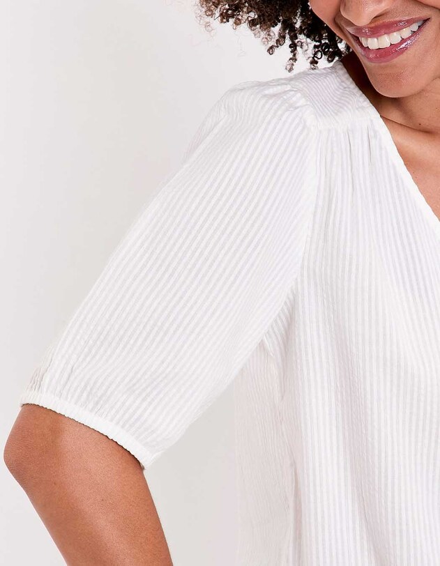 Balloon sleeve gauze cotton blouse femme Princesse Nomade