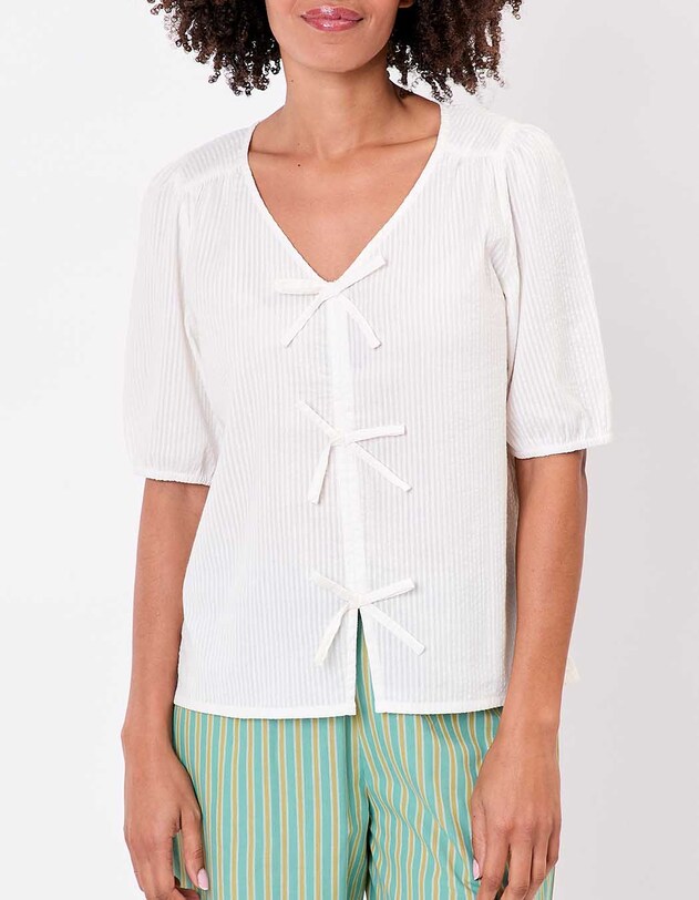 Balloon sleeve gauze cotton blouse femme Princesse Nomade