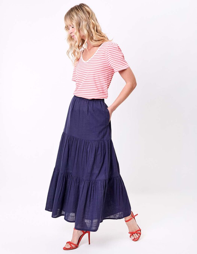 Organic cotton striped T-shirt femme Princesse Nomade