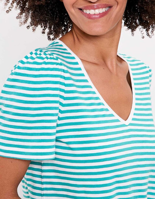 Organic cotton striped T-shirt femme Princesse Nomade