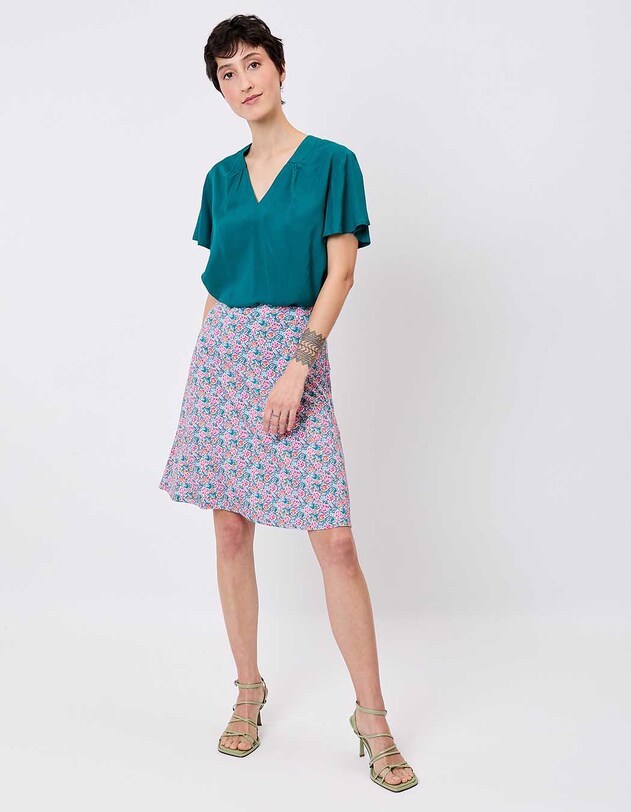 Loose flowy V-neck top femme Princesse Nomade