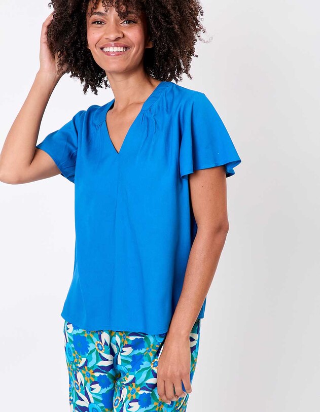 Loose flowy V-neck top femme Princesse Nomade